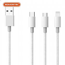 5V 2A Cable de carga USB-A a USB-L tejido de nailon Macaron