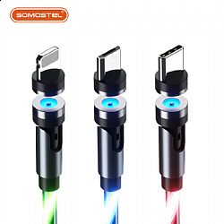 3 en 1 luz electroluminiscente magnética que fluye cable USB LED