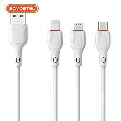 5V2A Output PVC Material Data USB Cable Charging Powerline for Micro/Type C/Lithning