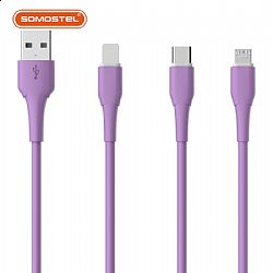 High-elastic TPE macaroon color charging cable data USB cable For IPH/Micro/Type C