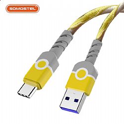Cable USB de carga rápida de datos de tres colores para IPH/Micro/Tipo C