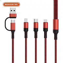 5 in 1 Weaving PD Fast charging data cable for type c to type c/type c to IPH