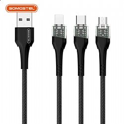 SMS-BW11 2.4A Diseño mecánico transparente Cable USB de datos de carga rápida