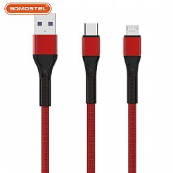 USB data cable for cell phone High quality 2.1A braided charging cable