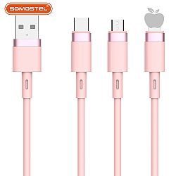 2.4A Macarrón de aluminio de carga rápida de alta flexibilidad cable USB