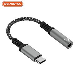 Cable adaptador de audio de aleación de aluminio tipo C a 3,5 mm