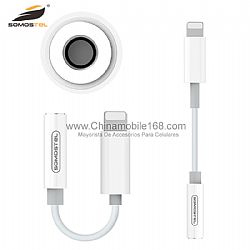SMS-BZ01 New arrival 115mm length ABS+TPE material 3.5mm audio jack adapter for lightning interface