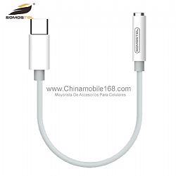 SMS-BZ02 good quality 105mm powerline length ABS+TPE 3.5mm audio jack adapter for Type-C interface