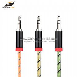 Colorful 3.5mm male aux stereo audio cable for USB cable