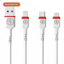 Cable de carga y transferencia de datos USB de 5V 2.1A de dos colores para IPH/Micro/Tipo C