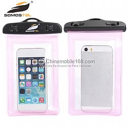 Universal Cell Phone Waterproof Bags Wholesale Transparent Pink