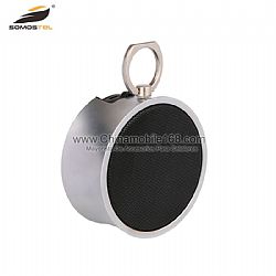 Portable bluetooth speaker with ring for travel