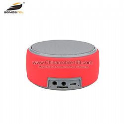 Red flat cylindrical type HZ-668 bluetooth speaker with good sound quality