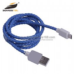 Nueva aluminio metálico trenzado Micro USB Data Sync cable cargador para Android para el iphone