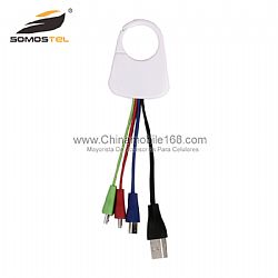 Cable de datos llaveros 4 en 1 cable del cargador micro USB para Samsung para el iPhone 4 5 6