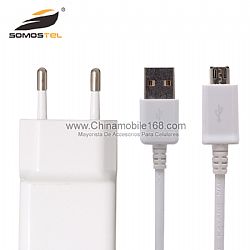 Cargador de pared de la UE del cable + USB de datos para Samsung Galaxy Note 2 II N7100 S3