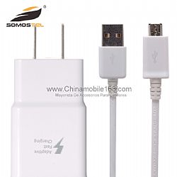 Enchufe de la UE US del cargador rápido + Cable USB para Samsung Galaxy Note 4 S6 Edge