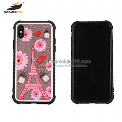 Shockproof TPU +acrylic PC glitter case for LG K10/G7