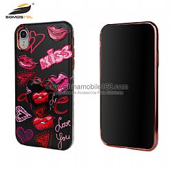 Phone stand plating TPU+full glossy PC decoration mobile cases wtih invisible holder
