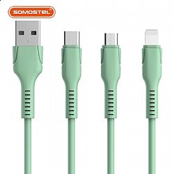 Cable usb de silicona de grado alimenticio para iPH/micro/Type C