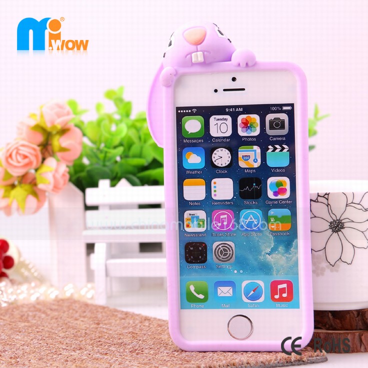 iphone 5S 3D cartoon rabbit silicone cute phone cases