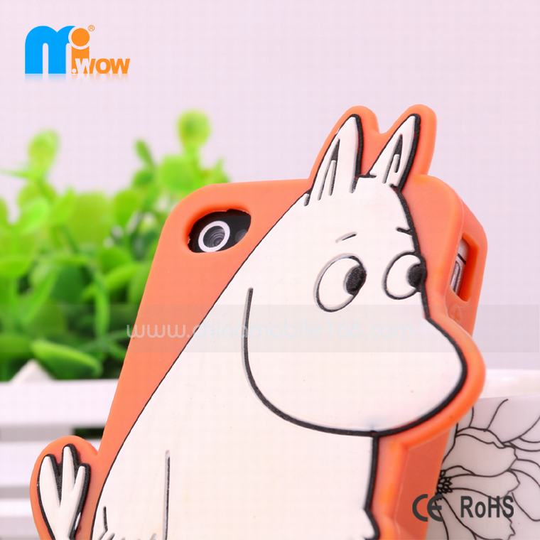 iphone 4 cartoon silicone mobile cases orange