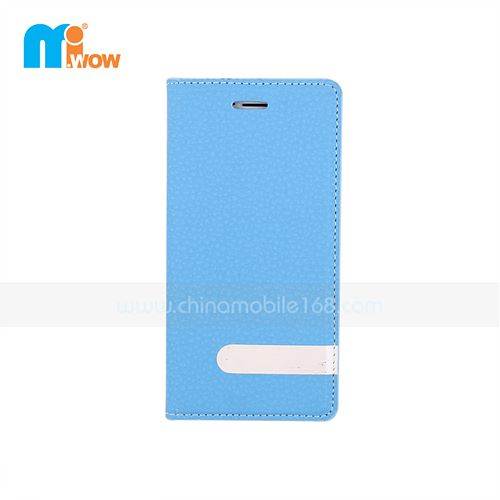 Light Blue Flip PU Leather Magnetic Case for Iphone 6
