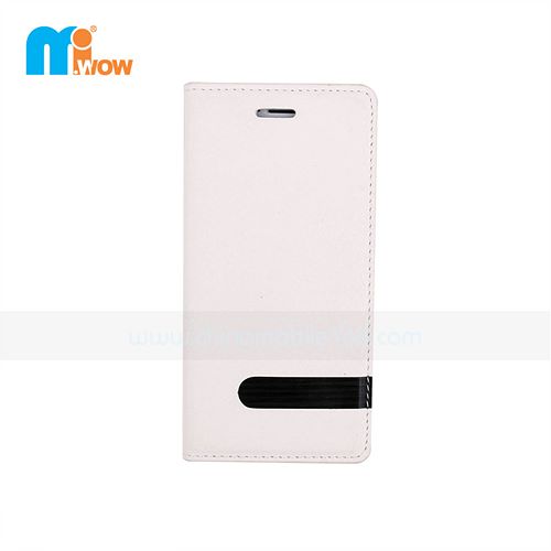 White Flip PU Leather Magnetic Case for Iphone 6