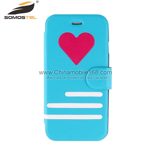 la forma del corazón estuche de folio para Iphone 6