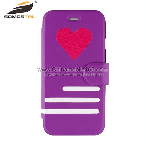 la forma del corazón estuche de folio para Iphone 6