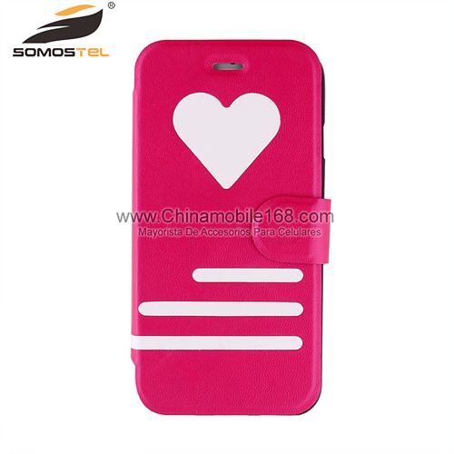 la forma del corazón estuche de folio para Iphone 6