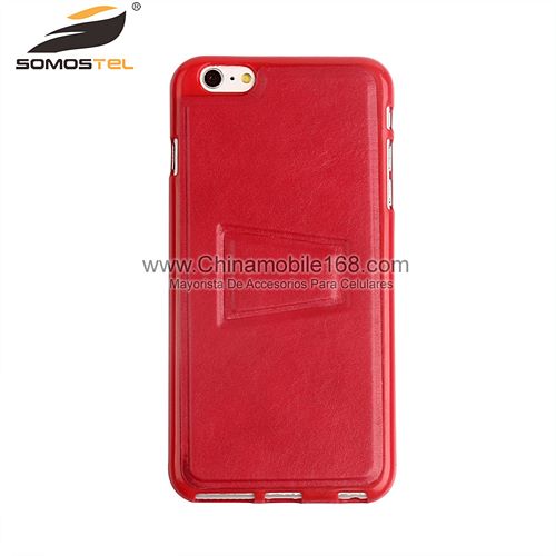 estuche de cuero rojo para iphone 6 plus