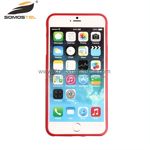 estuche de cuero rojo para iphone 6 plus