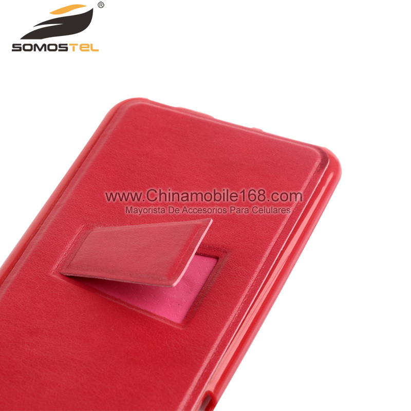 estuche de cuero rojo para iphone 6 plus