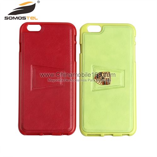 estuche de cuero rojo para iphone 6 plus