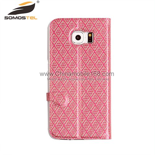 Folio Stand leather case for samsung galaxy S6