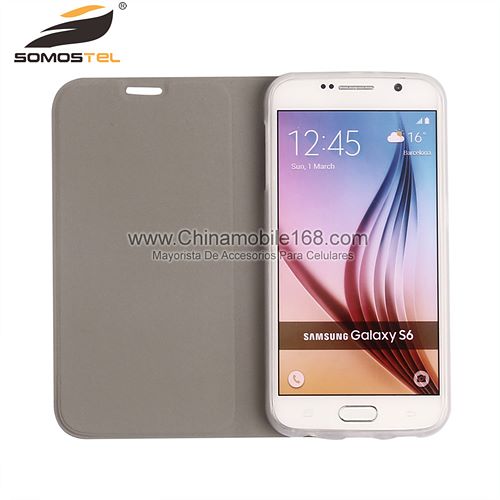 Folio Stand leather case for samsung galaxy S6