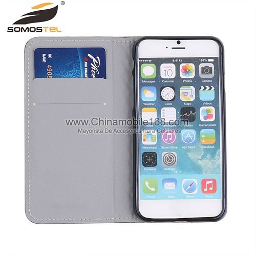 stripe weave grid flip stand case for iPhone 6