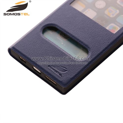 Wholesale Creative Window View Flip Folio Leather Cover Case