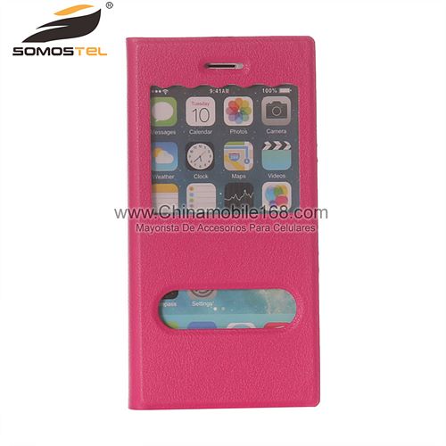 Wholesale Creative Window View Flip Folio Leather Cover Case