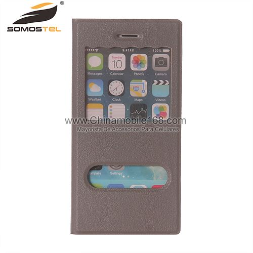 Wholesale Creative Window View Flip Folio Leather Cover Case