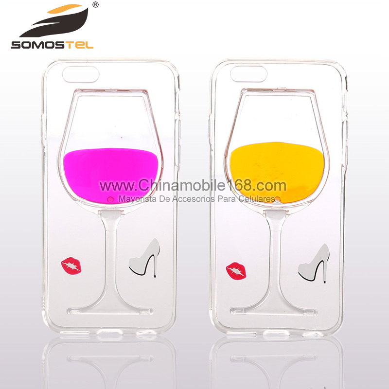 fluid liquid red wine glass cell phone case for iPhone 6s