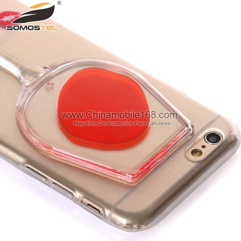 fluid liquid red wine glass cell phone case for iPhone 6s
