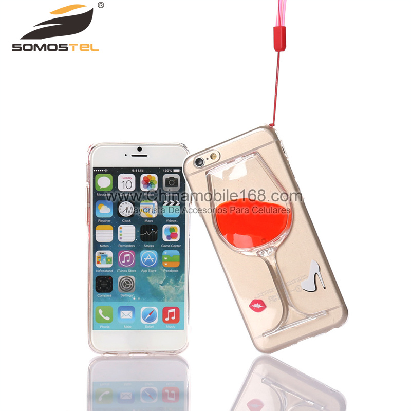 fluid liquid red wine glass cell phone case for iPhone 6s