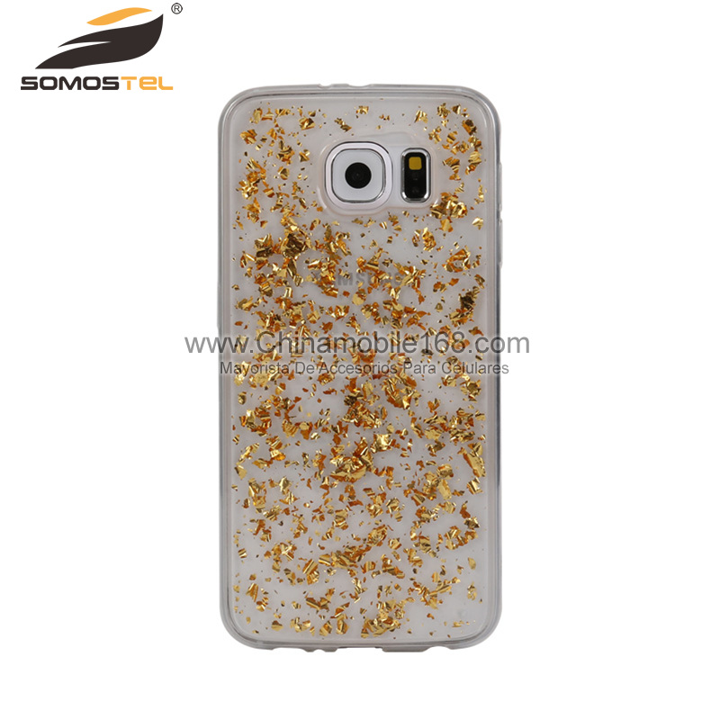 metal foil handmade pressed TPU phone case for samsung