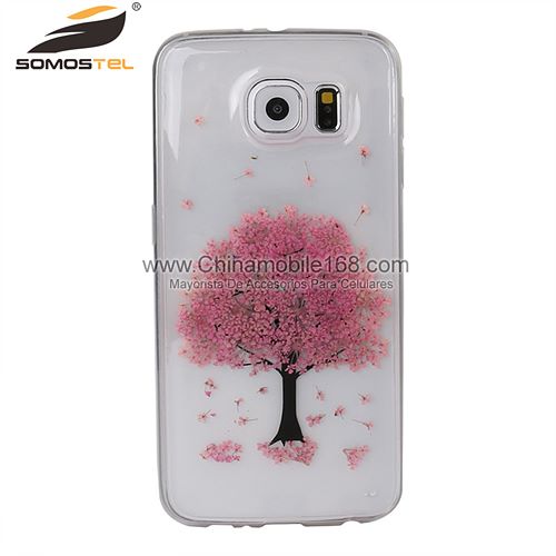 Handmade tree pressed flowers phone case for Samsung