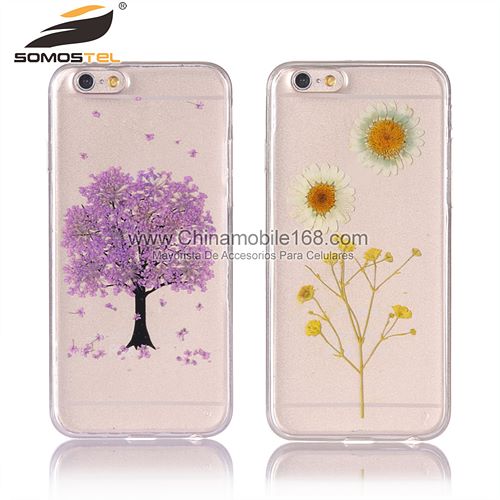 Handmade pressed flowers cell phone case