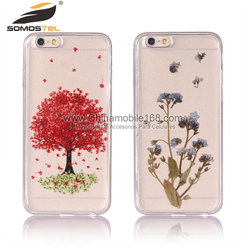 Handmade pressed flowers cell phone case