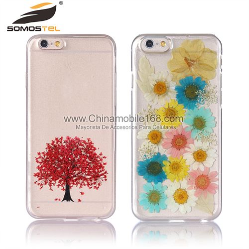 Handmade pressed flowers cell phone case
