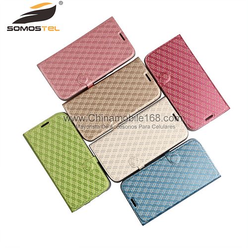 Magnetic Flip Leather Case with Button for Mobile Phone